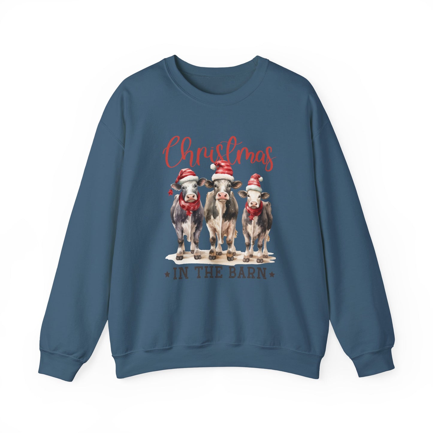 Christmas In The Barn, Cute Cow Christmas shirt, Country Farm Christmas Sweatshirt - PopCultureByDesign36