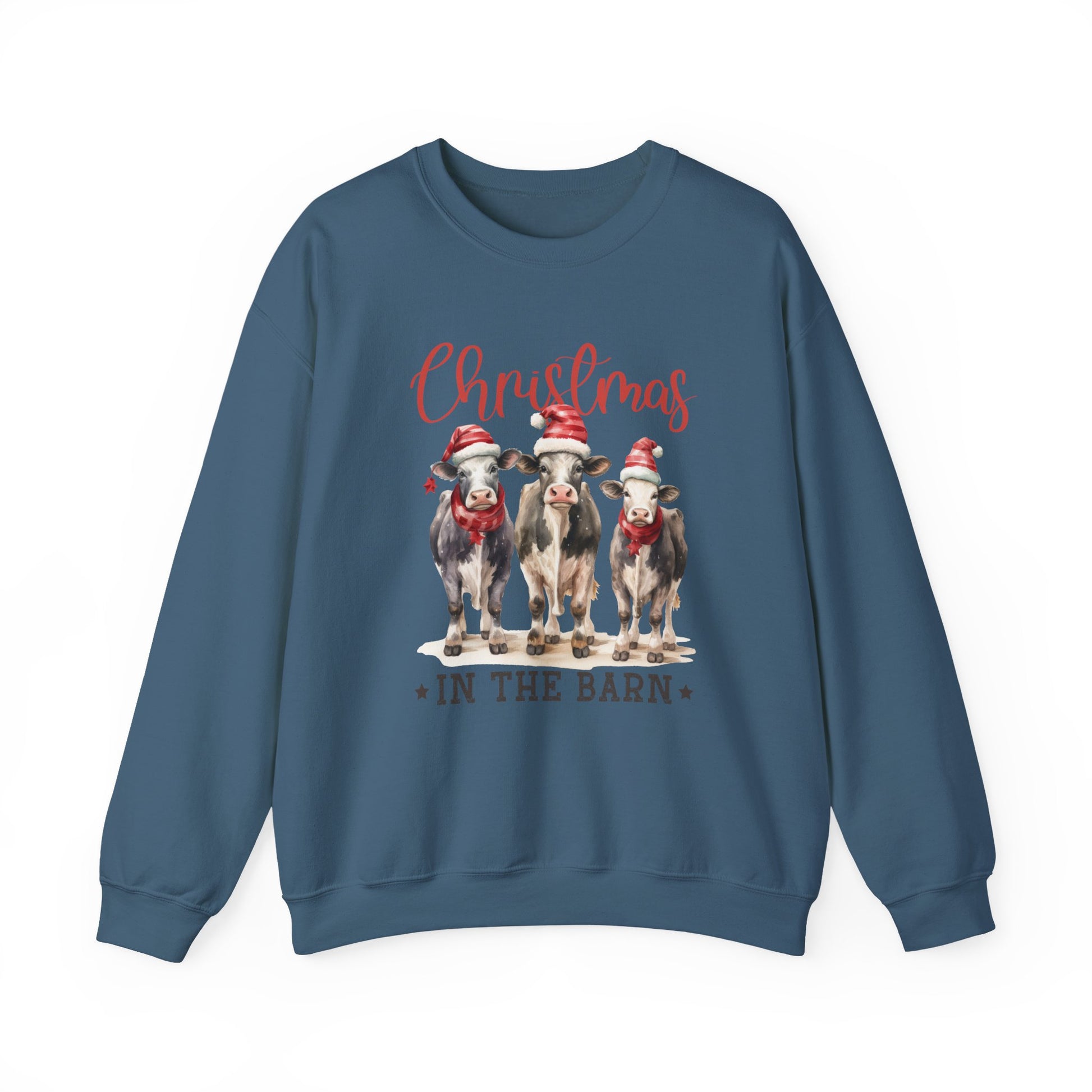 Christmas In The Barn, Cute Cow Christmas shirt, Country Farm Christmas Sweatshirt - PopCultureByDesign36