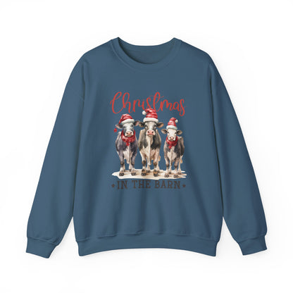 Christmas In The Barn, Cute Cow Christmas shirt, Country Farm Christmas Sweatshirt - PopCultureByDesign36