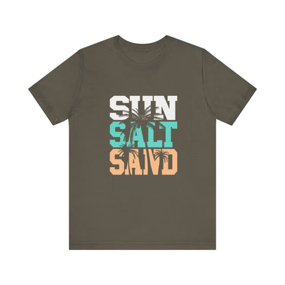 Sun Salt Sand Beach Shirt, Summer Ocean Vacation T-Shirt, Coastal Surf Lover Gift - PopCultureByDesign36