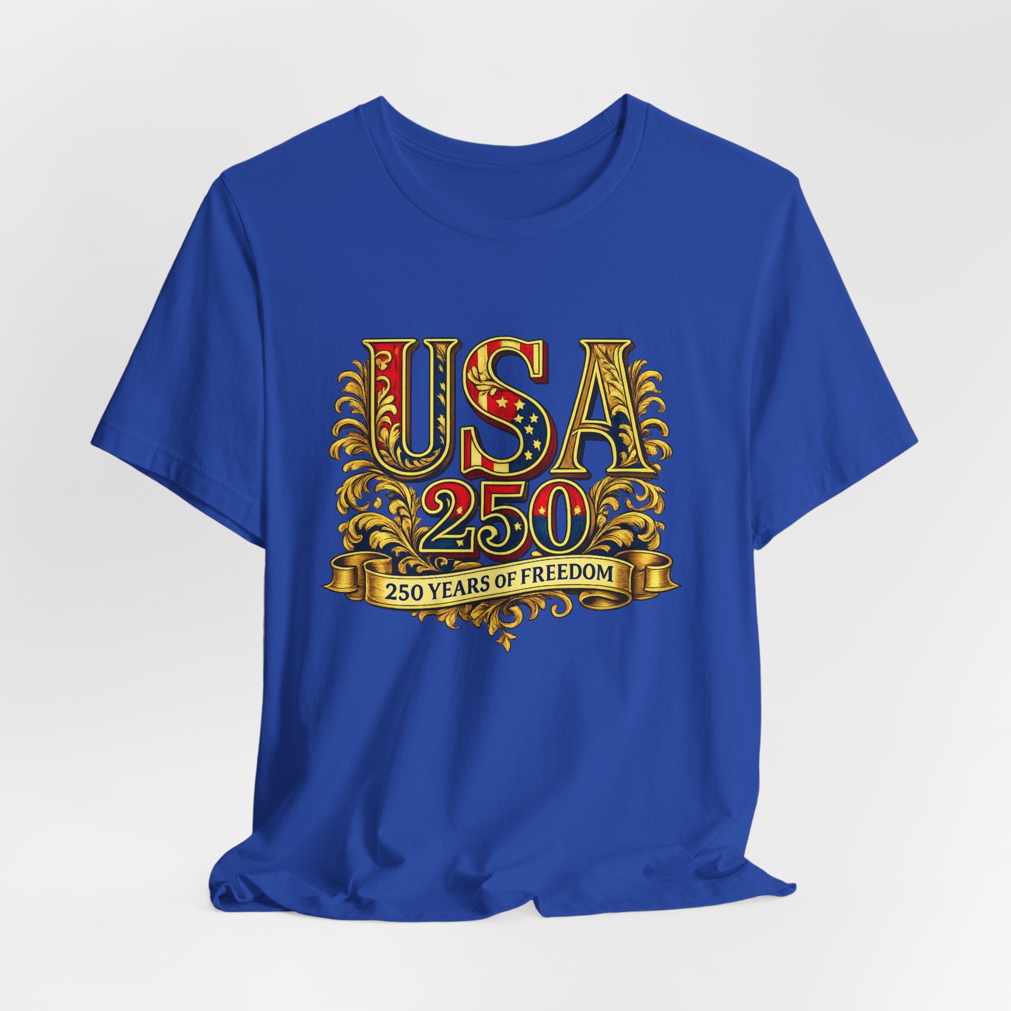 Retro 250 Years USA Freedom Independence Tee Patriotic Americana by Printify