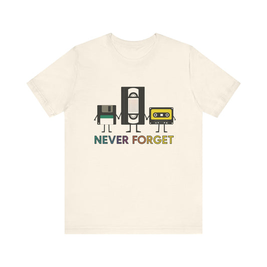 Retro VHS & Cassette Tape Unisex Tee, Vintage Never Forget T-Shirt - PopCultureByDesign36