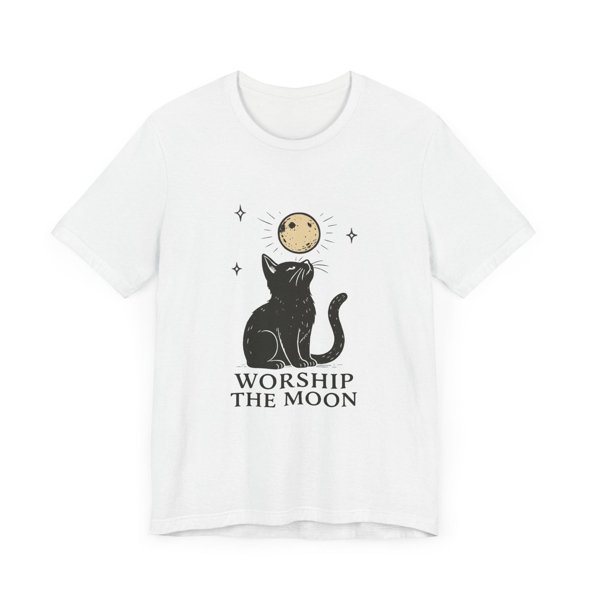 Worship The Moon, Cute Kitten Shirt, Celestial Cat Shirt - PopCultureByDesign36