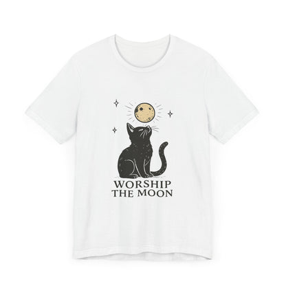 Worship The Moon, Cute Kitten Shirt, Celestial Cat Shirt - PopCultureByDesign36