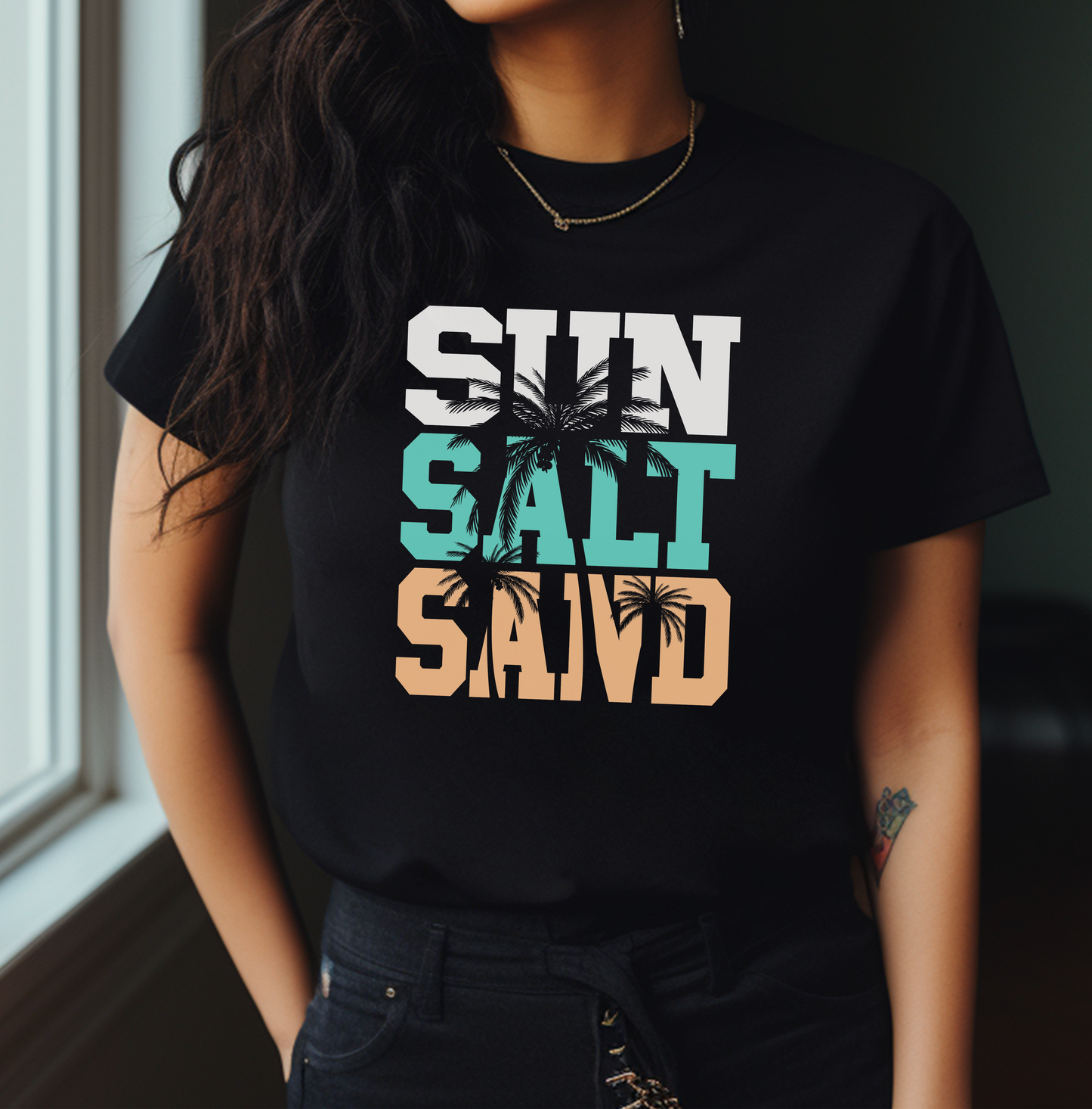 Sun Salt Sand Beach Shirt, Summer Ocean Vacation T-Shirt, Coastal Surf Lover Gift - PopCultureByDesign36