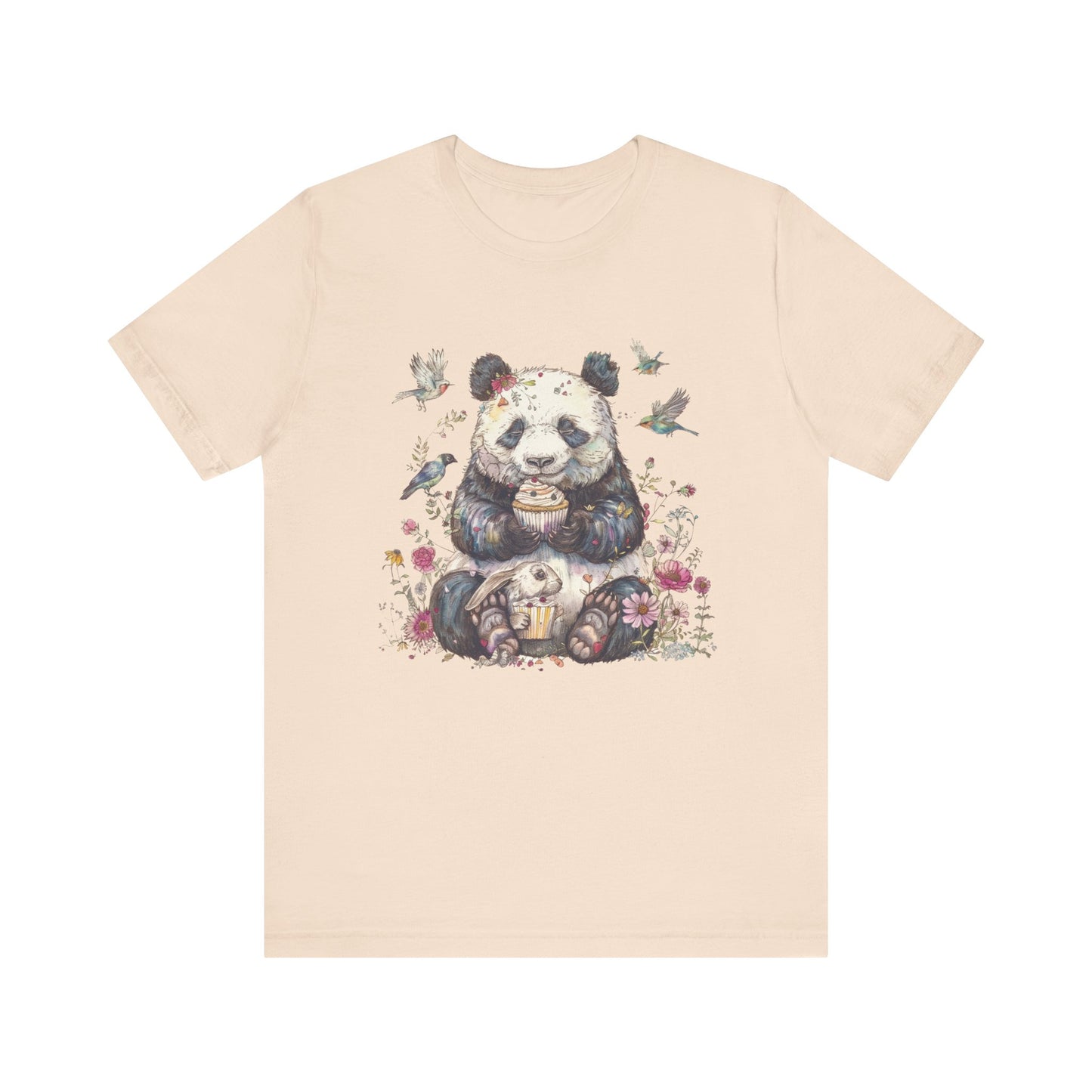 Cute Panda Eating Cupcake Shirt, Panda Tshirt Girls, Panda Lover Shirt - PopCultureByDesign36
