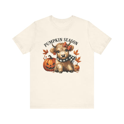 Pumpkin season, cute highland cow, baby cow shirt, Cute Cow shirt - PopCultureByDesign36