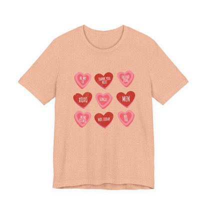 Candy Heart Shirt, Valentine's Day Gift, Conversation Hearts Shirt - PopCultureByDesign36