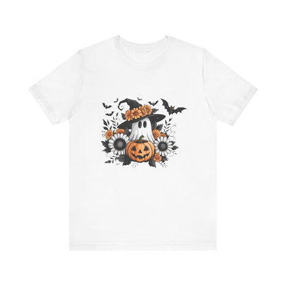 Funny Ghost Pumpkin Shirt, Boho Ghost Shirt, Soft floral ghost - PopCultureByDesign36