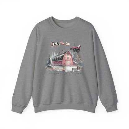 Christmas on the Farm Sweatshirt, Santa Tractor Farmhouse Tee - PopCultureByDesign36