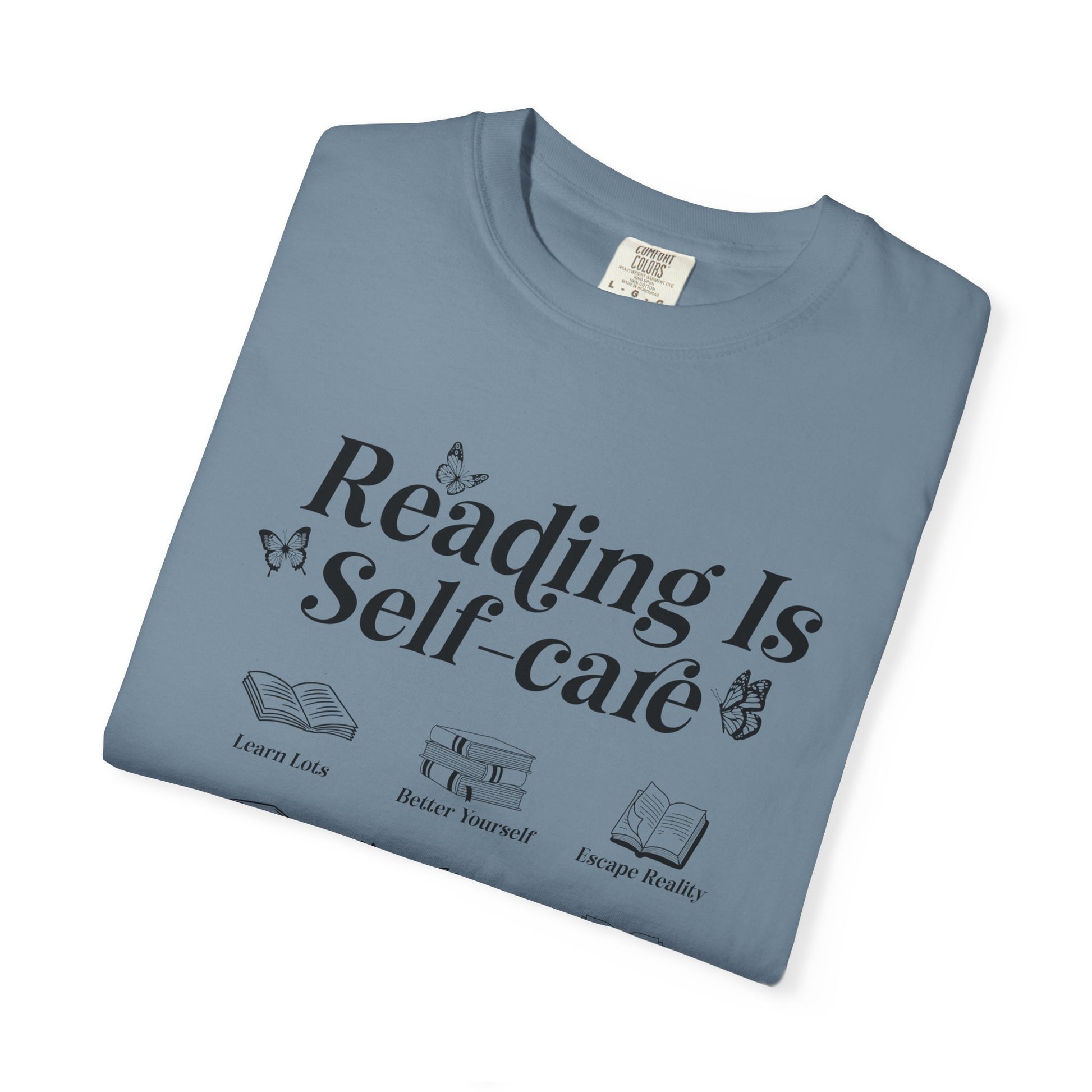 Book Lover Tee, Relaxation Vibes Shirt, Mindfulness Gift, Cozy Reading Top - PopCultureByDesign36
