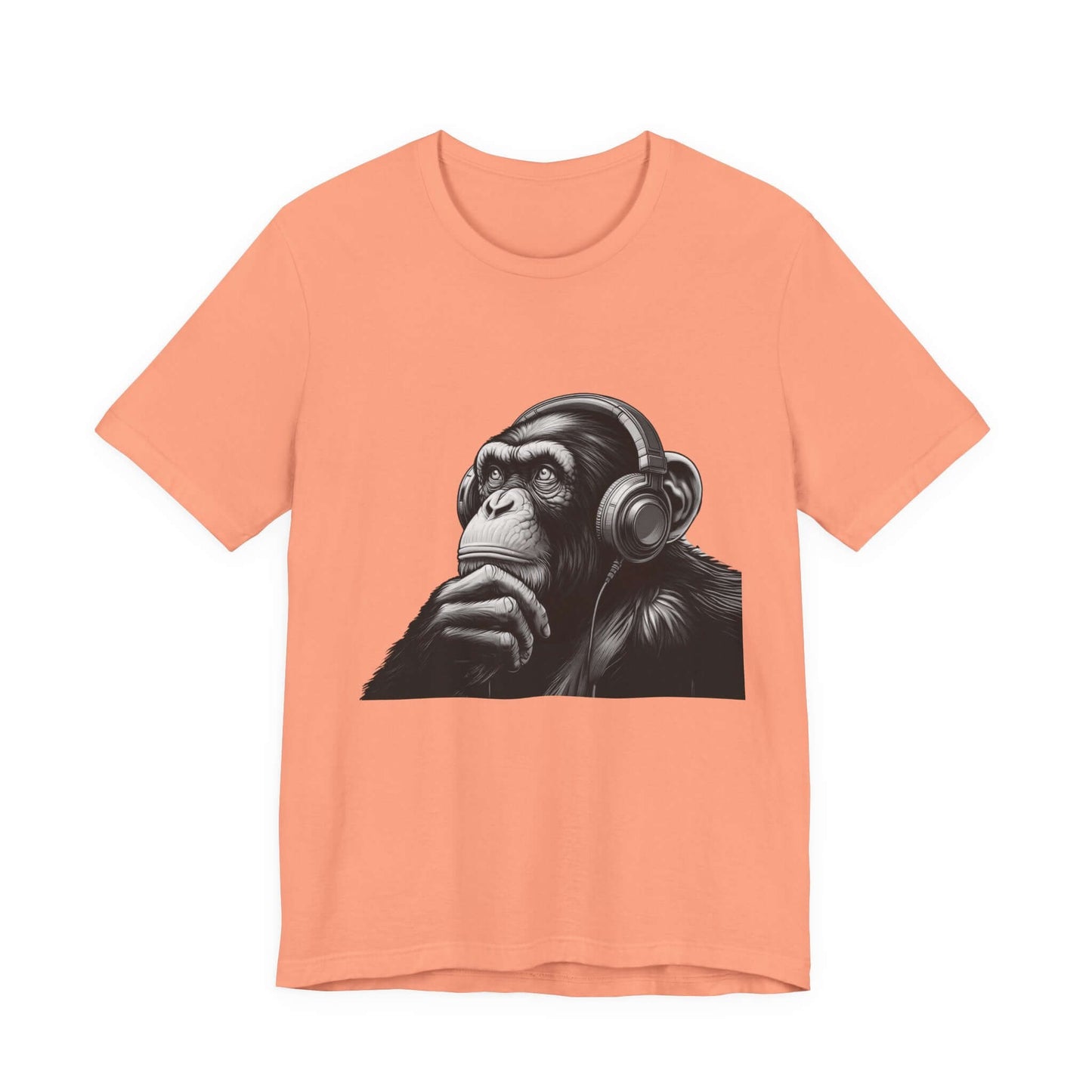 Chimpanzee Wearing Headphones Shirt, Pop Art Fans, Music Lover Shirt - PopCultureByDesign36