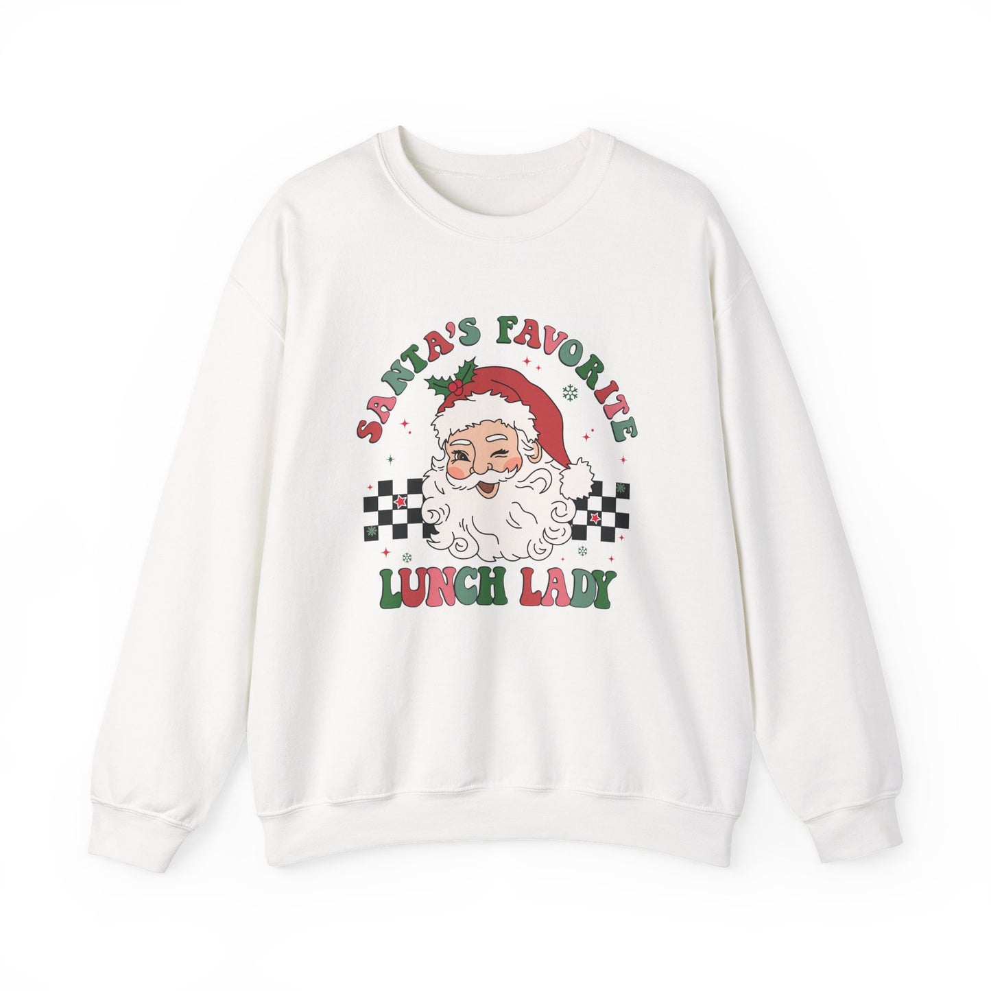Santas Favorite Lunch Lady, Retro Santa Sweatshirt, Cute School Santa - PopCultureByDesign36