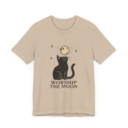 Worship The Moon, Cute Kitten Shirt, Celestial Cat Shirt - PopCultureByDesign36