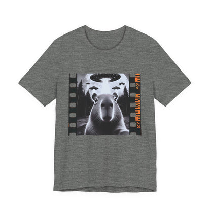 Capybara UFO Funny Tshirt, Cool Capybaras Meme T-Shirt, Alien Abduction Gift Tee - PopCultureByDesign36