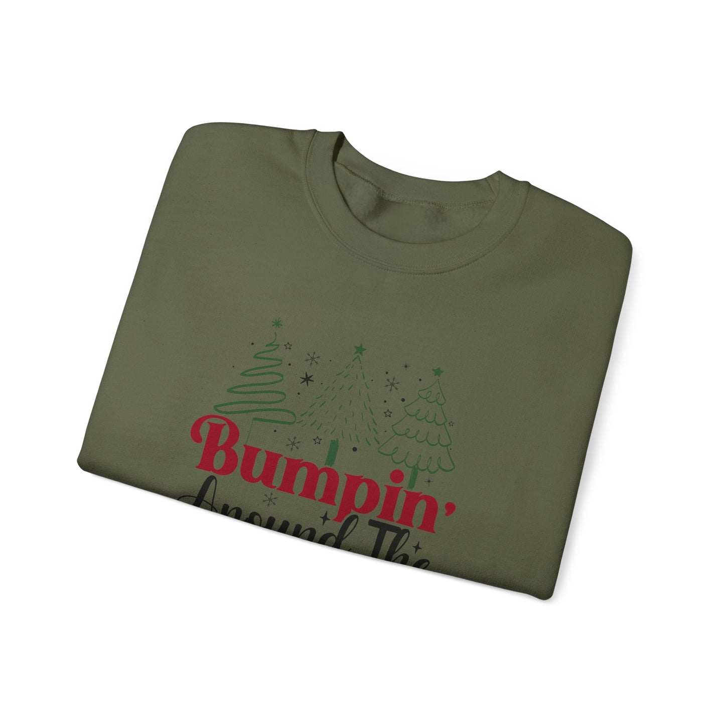 Bumpin Around Christmas Tree Sweatshirt, Pregnancy Reveal Sweater, Xmas Pregnant Shirt - PopCultureByDesign36