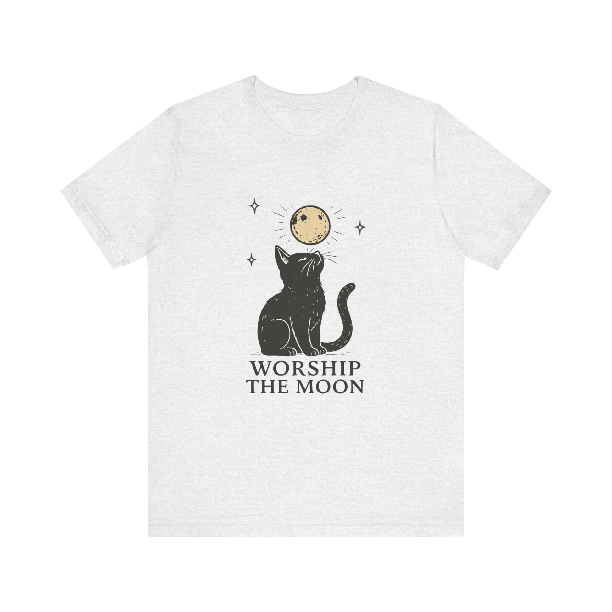 Worship The Moon, Cute Kitten Shirt, Celestial Cat Shirt - PopCultureByDesign36