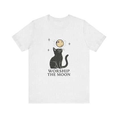 Worship The Moon, Cute Kitten Shirt, Celestial Cat Shirt - PopCultureByDesign36