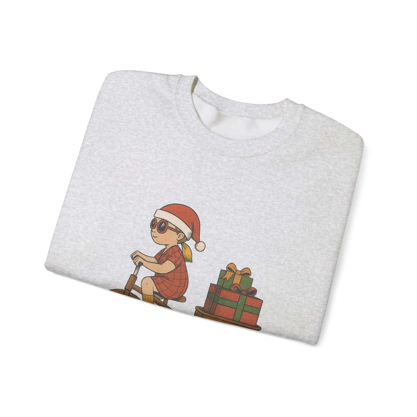 Christmas Bike Ride Sweatshirt, Santa Hat Daughter Gift