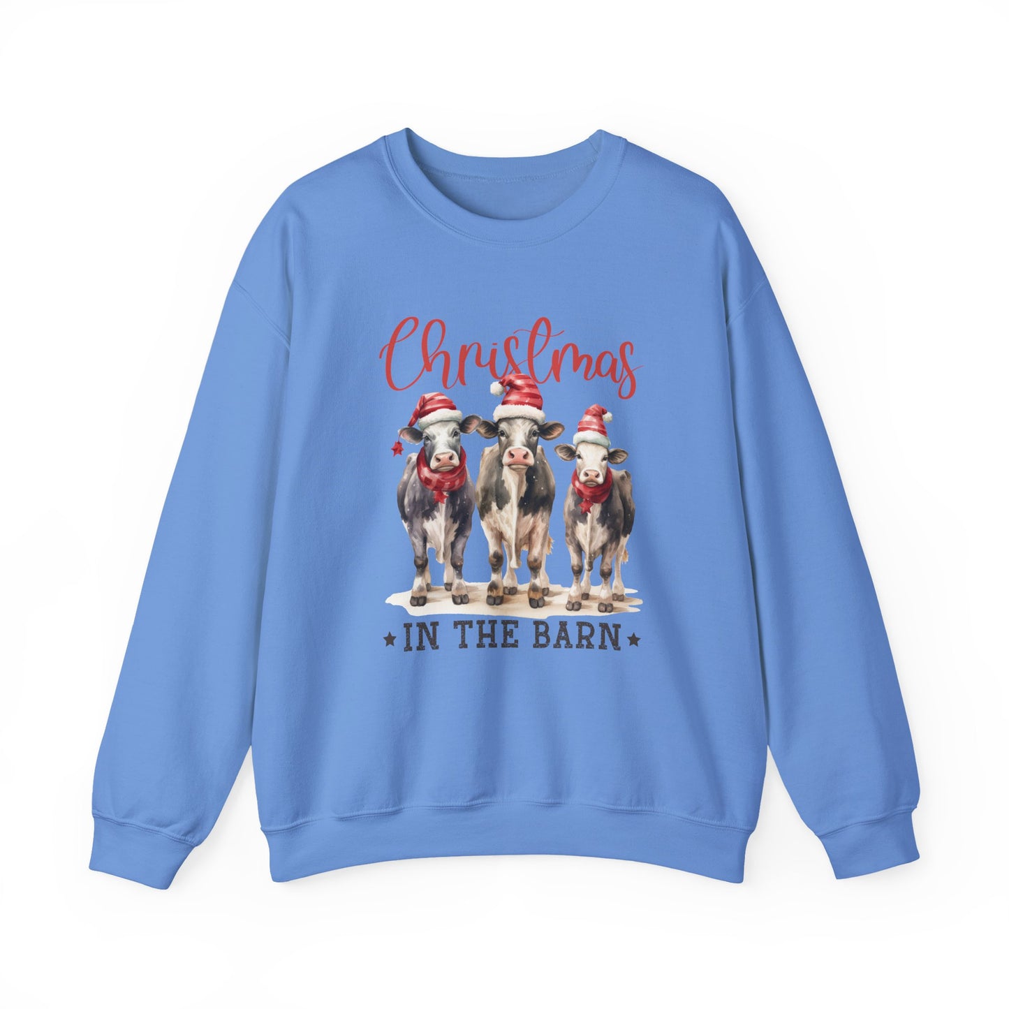 Christmas In The Barn, Cute Cow Christmas shirt, Country Farm Christmas Sweatshirt - PopCultureByDesign36