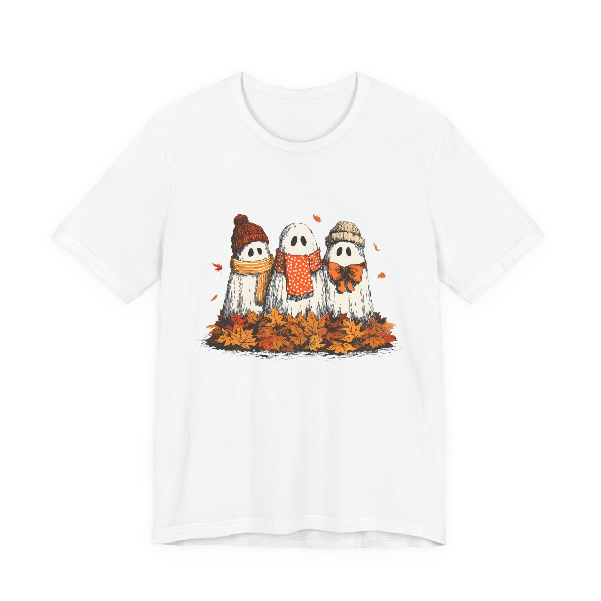 Cute Fall Ghosts Tee, Halloween T-Shirt, Ghost Graphic Tee - PopCultureByDesign36