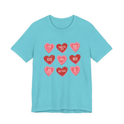 Candy Heart Shirt, Valentine's Day Gift, Conversation Hearts Shirt - PopCultureByDesign36