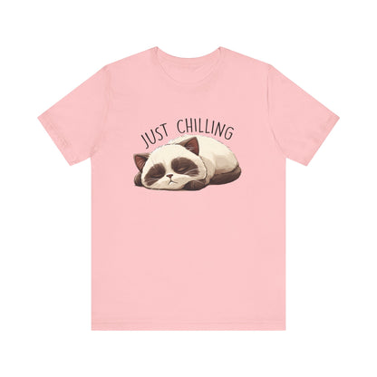Just Chilling, Lazy Cat Shirt, Cute Cat Shirt, Cat Lover Gift, Funny Cat Shirt - PopCultureByDesign36