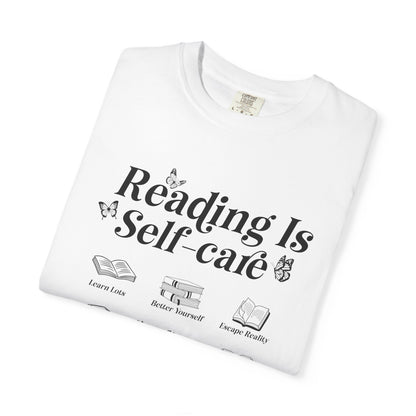 Book Lover Tee, Relaxation Vibes Shirt, Mindfulness Gift, Cozy Reading Top - PopCultureByDesign36