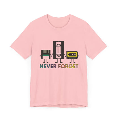 Retro VHS & Cassette Tape Unisex Tee, Vintage Never Forget T-Shirt - PopCultureByDesign36