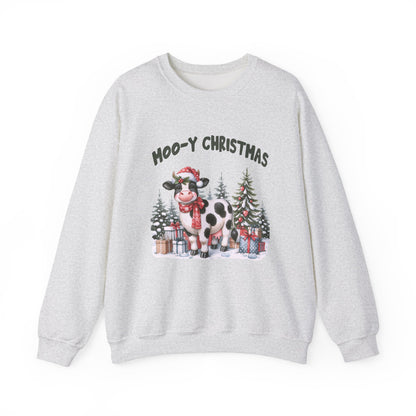 Moo-Y Christmas, Cute Cow Christmas sweatshirt, Country Farm Christmas Sweatshirt - PopCultureByDesign36