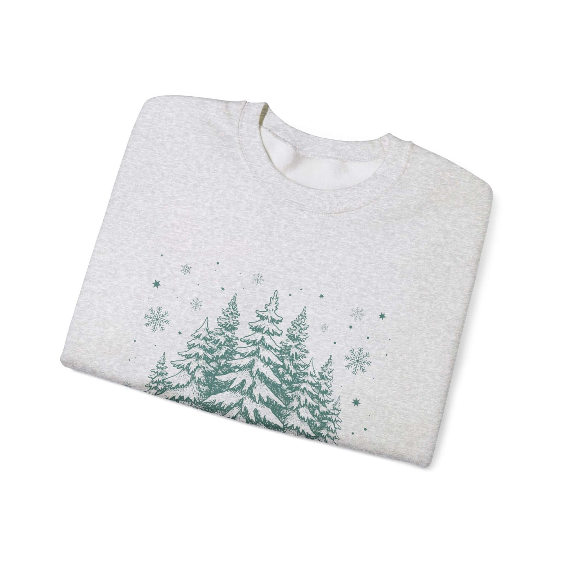Christmas Tree Crewneck Sweatshirt, Needlework Style, Winter Top - PopCultureByDesign36