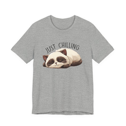 Just Chilling, Lazy Cat Shirt, Cute Cat Shirt, Cat Lover Gift, Funny Cat Shirt - PopCultureByDesign36