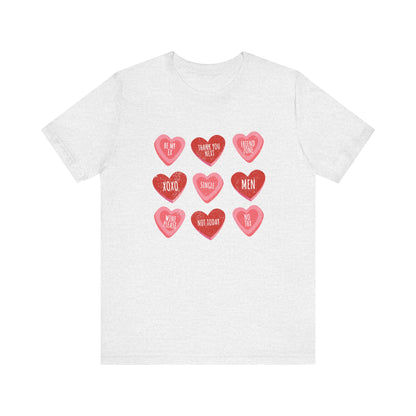 Candy Heart Shirt, Valentine's Day Gift, Conversation Hearts Shirt - PopCultureByDesign36