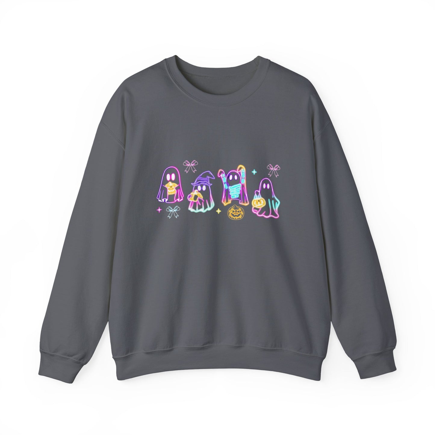 Ghost Neon Color Halloween Sweatshirt, Halloween Party Sweater - PopCultureByDesign36