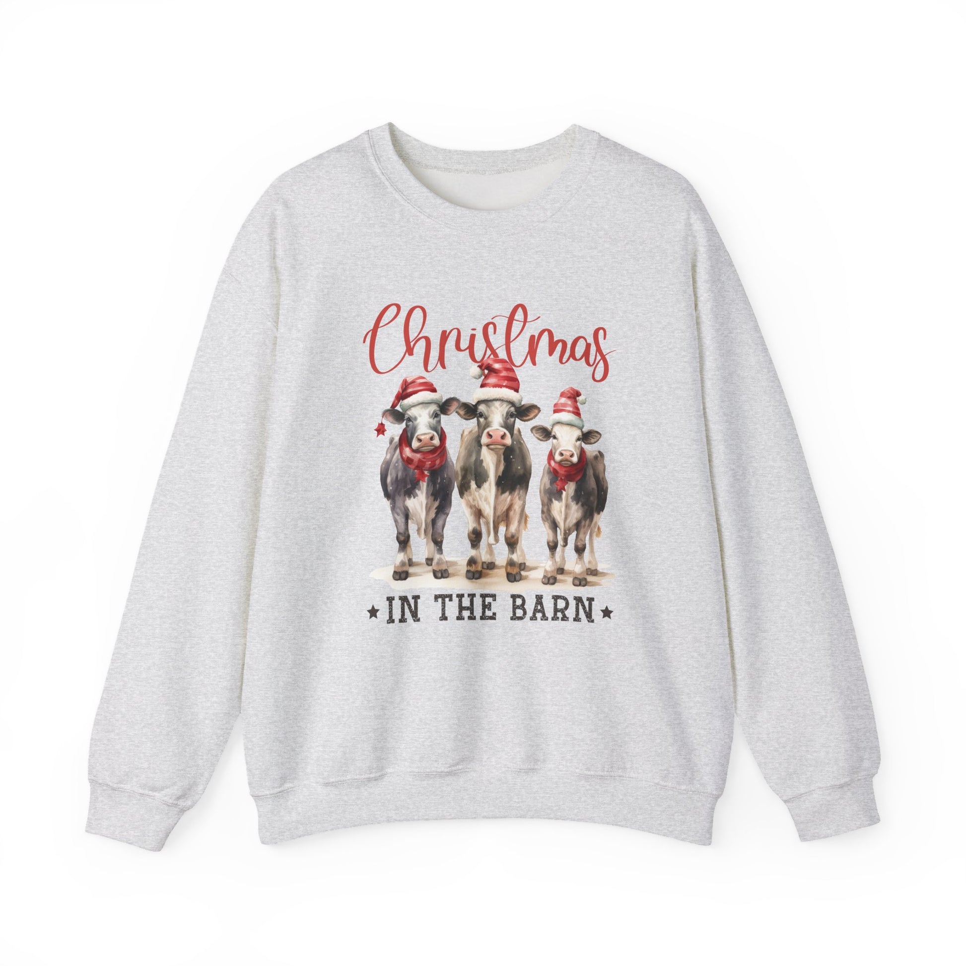Christmas In The Barn, Cute Cow Christmas shirt, Country Farm Christmas Sweatshirt - PopCultureByDesign36