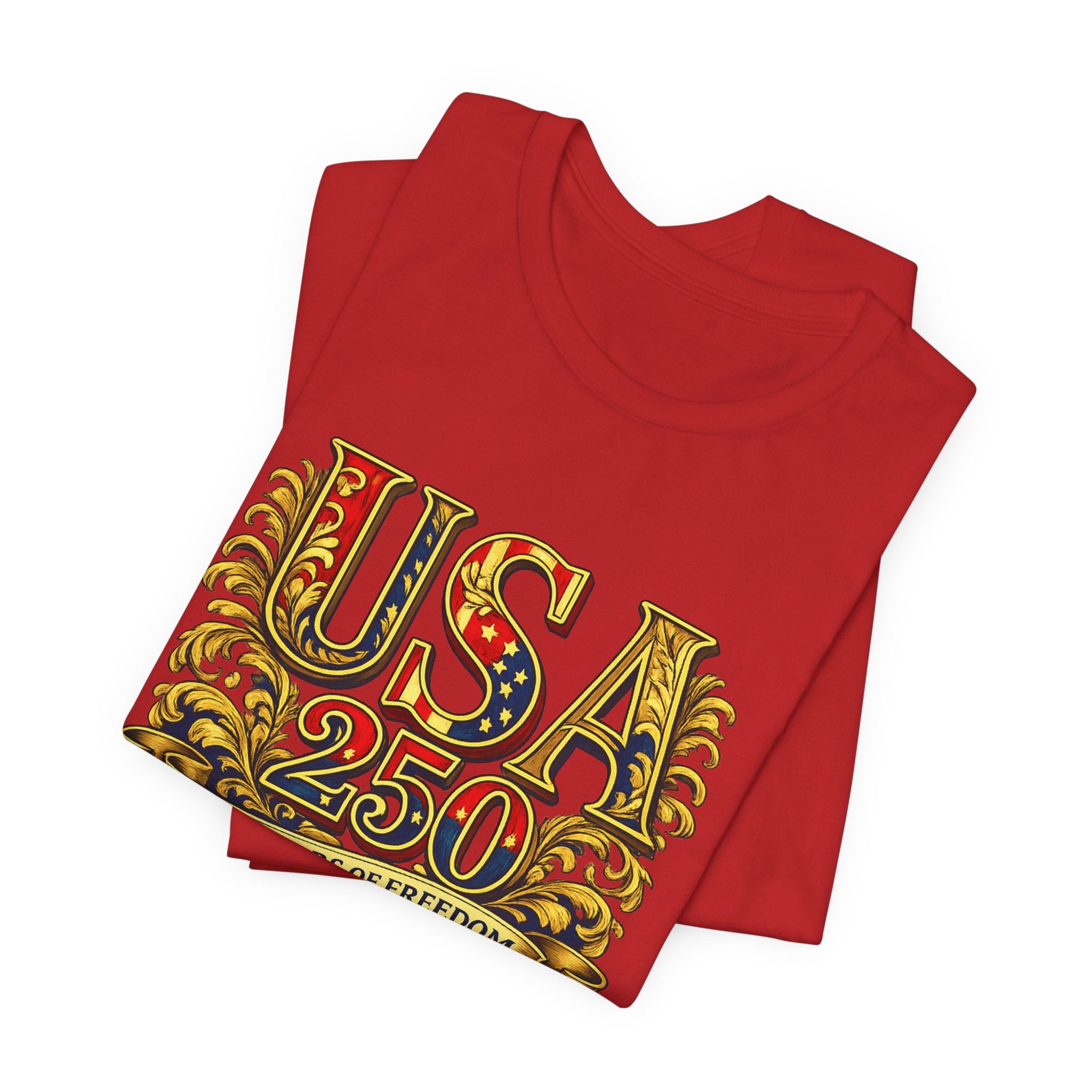 Retro 250 Years USA Freedom Independence Tee Patriotic Americana by Printify
