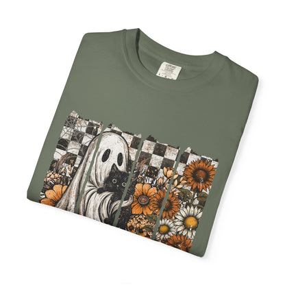 Comfort Colors Cute Strip Ghost Shirt, Halloween Costume, Vintage Vibe - PopCultureByDesign36