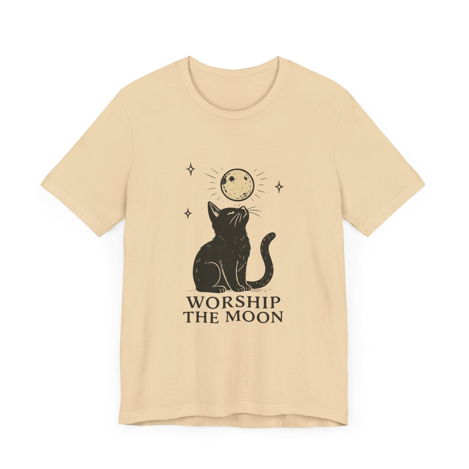 Worship The Moon, Cute Kitten Shirt, Celestial Cat Shirt - PopCultureByDesign36