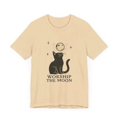 Worship The Moon, Cute Kitten Shirt, Celestial Cat Shirt - PopCultureByDesign36