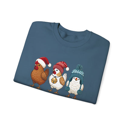 Cute Christmas Chickens Sweatshirt, Christmas Chicken Sweatshirt - PopCultureByDesign36