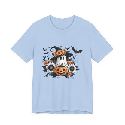 Funny Ghost Pumpkin Shirt, Boho Ghost Shirt, Soft floral ghost - PopCultureByDesign36