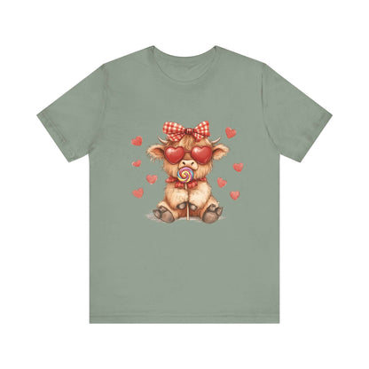 Valentines Highland Cow Shirt, Highland Cow Valentines Shirt, Cow Lover - PopCultureByDesign36