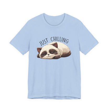 Just Chilling, Lazy Cat Shirt, Cute Cat Shirt, Cat Lover Gift, Funny Cat Shirt - PopCultureByDesign36