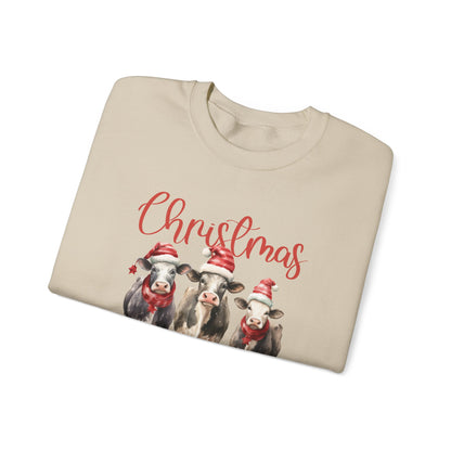 Christmas In The Barn, Cute Cow Christmas shirt, Country Farm Christmas Sweatshirt - PopCultureByDesign36