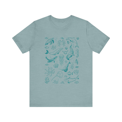 Vintage Ocean Tattoo Style T-Shirt, Retro Ocean Shirt, Ocean Shirt For Men - PopCultureByDesign36