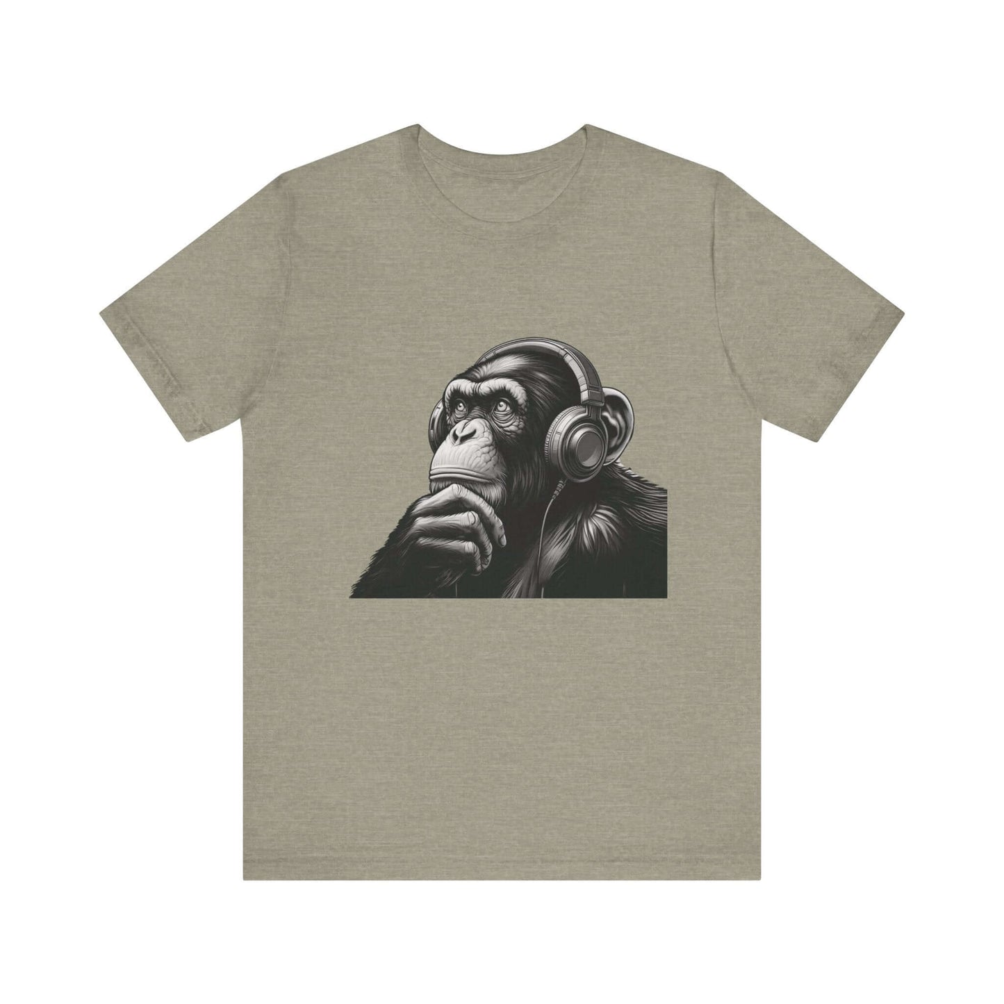 Chimpanzee Wearing Headphones Shirt, Pop Art Fans, Music Lover Shirt - PopCultureByDesign36