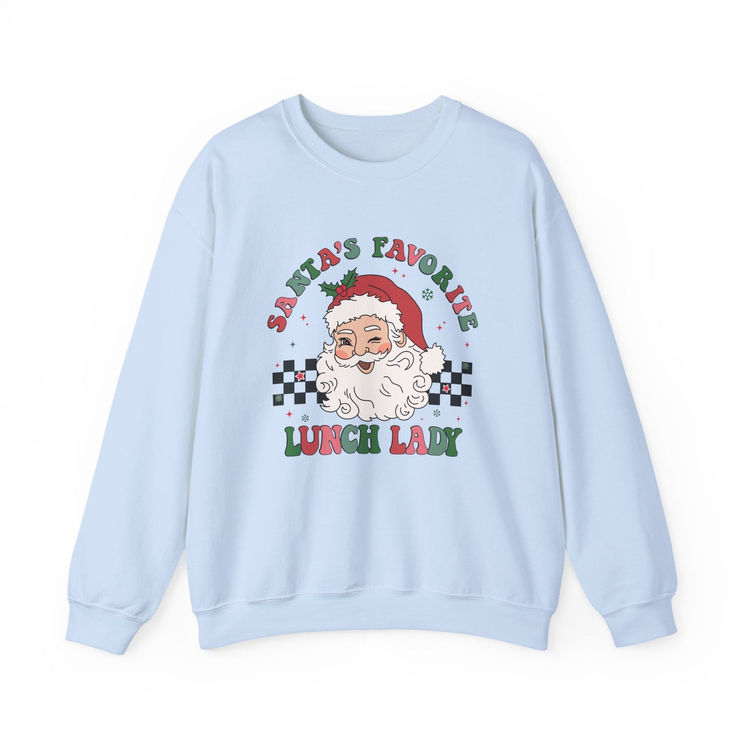 Santas Favorite Lunch Lady, Retro Santa Sweatshirt, Cute School Santa - PopCultureByDesign36