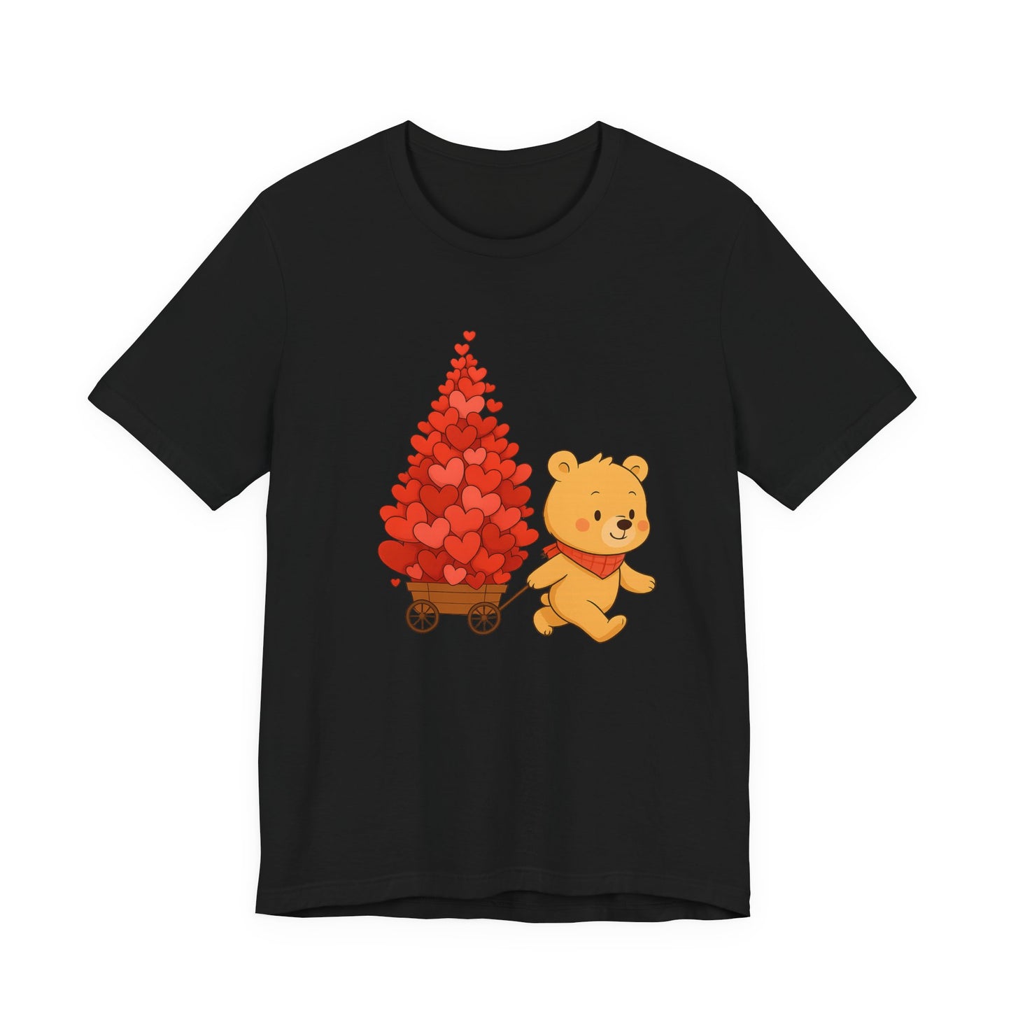Valentine Bear Tee — Cute Bear with Heart-Filled Wagon