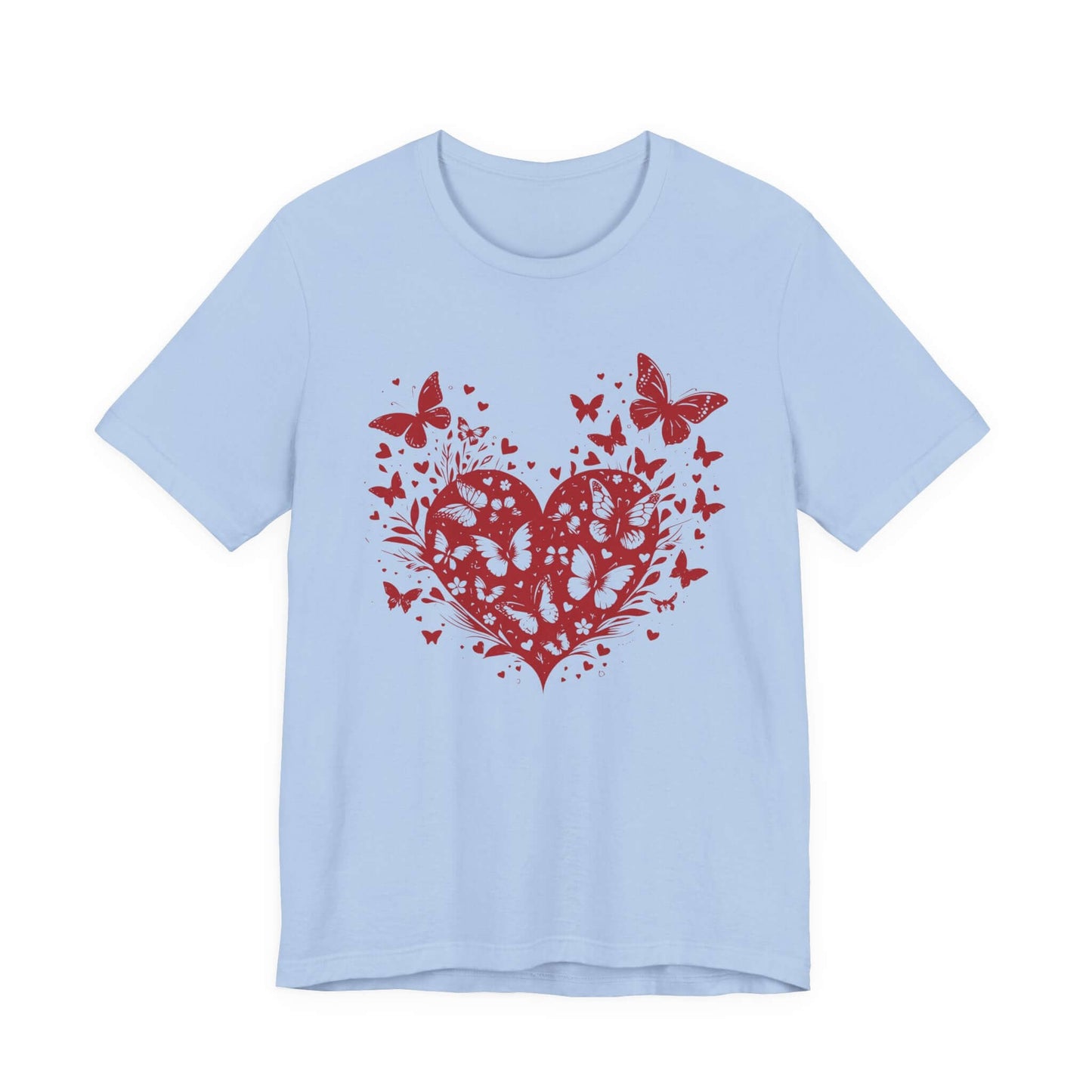Butterfly Heart Valentines Day Shirt, Butterfly Valentine Tee, Cute Heart T-Shirt - PopCultureByDesign36