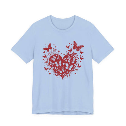 Butterfly Heart Valentines Day Shirt, Butterfly Valentine Tee, Cute Heart T-Shirt - PopCultureByDesign36